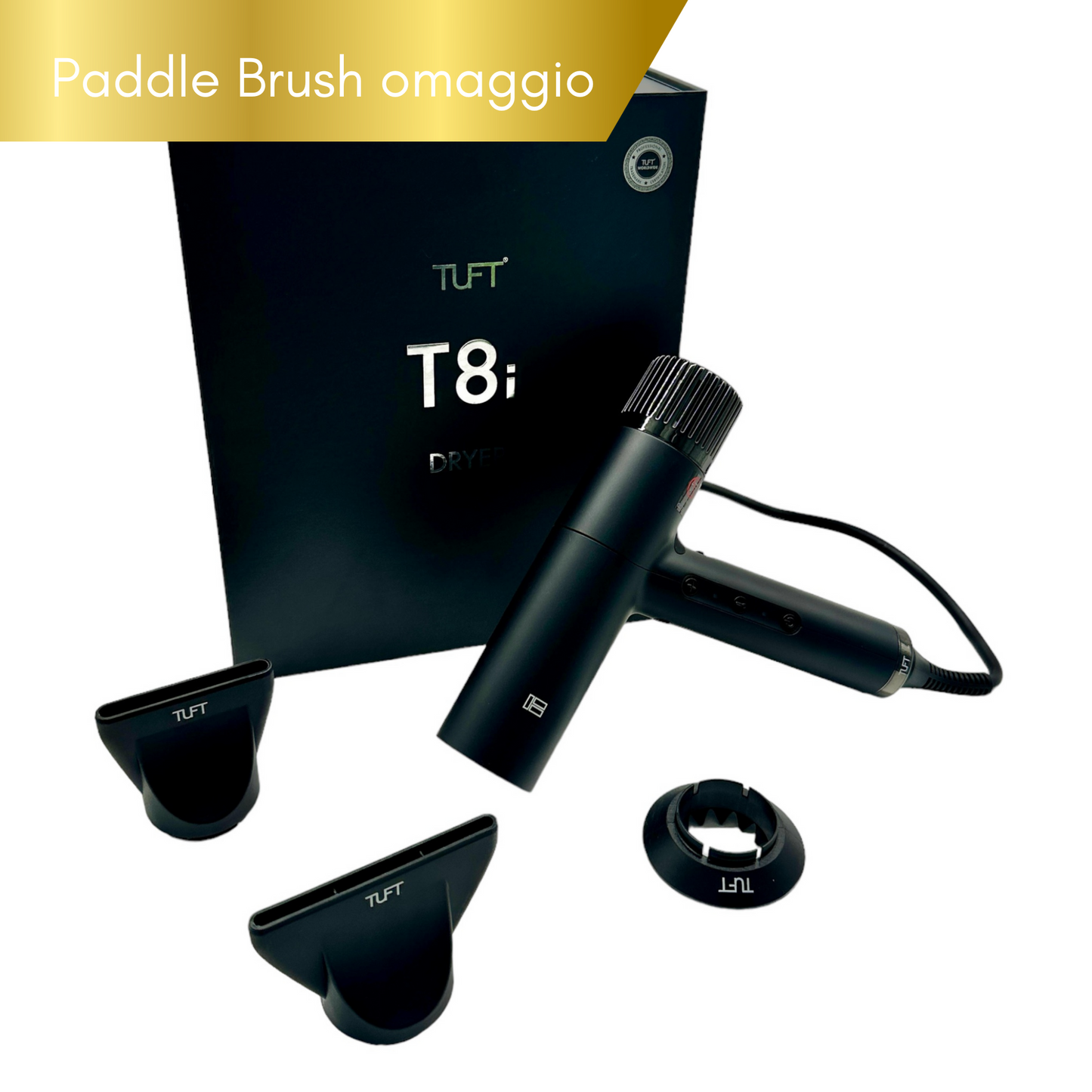 T8i Digital Compact Hairdryer + spazzola paddle omaggio